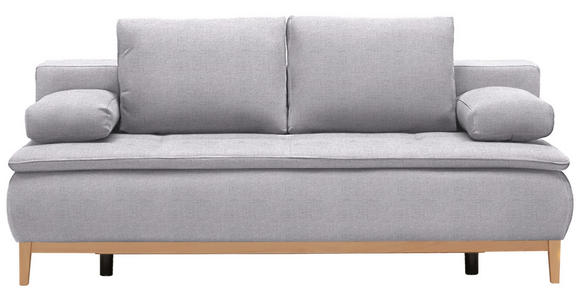 BOXSPRINGSOFA Webstoff Hellgrau  - Eichefarben/Beige, Design, Holz/Textil (202/78/93/100cm) - Carryhome