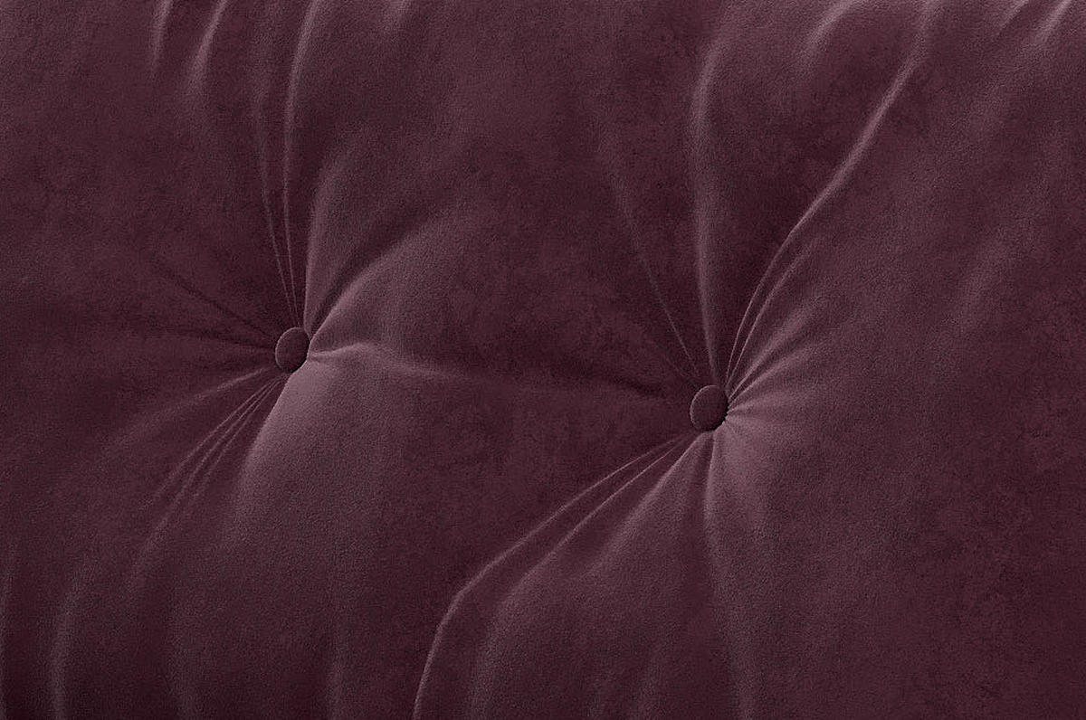 ECKSOFA in Samt Weinrot  - Edelstahlfarben/Weinrot, Design, Textil/Metall (205/259cm) - Livetastic