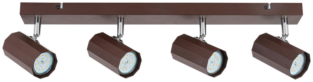 DECKENLEUCHTE 57/14,5/10,5 cm   - Chromfarben/Mokka, Trend, Kunststoff/Metall (57/14,5/10,5cm) - Novel