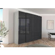 SCHWEBETÜRENSCHRANK 271/223/68 cm 4-türig Grau, Schwarz  - Chromfarben/Schwarz, Design, Glas/Holzwerkstoff (271/223/68cm) - Novel