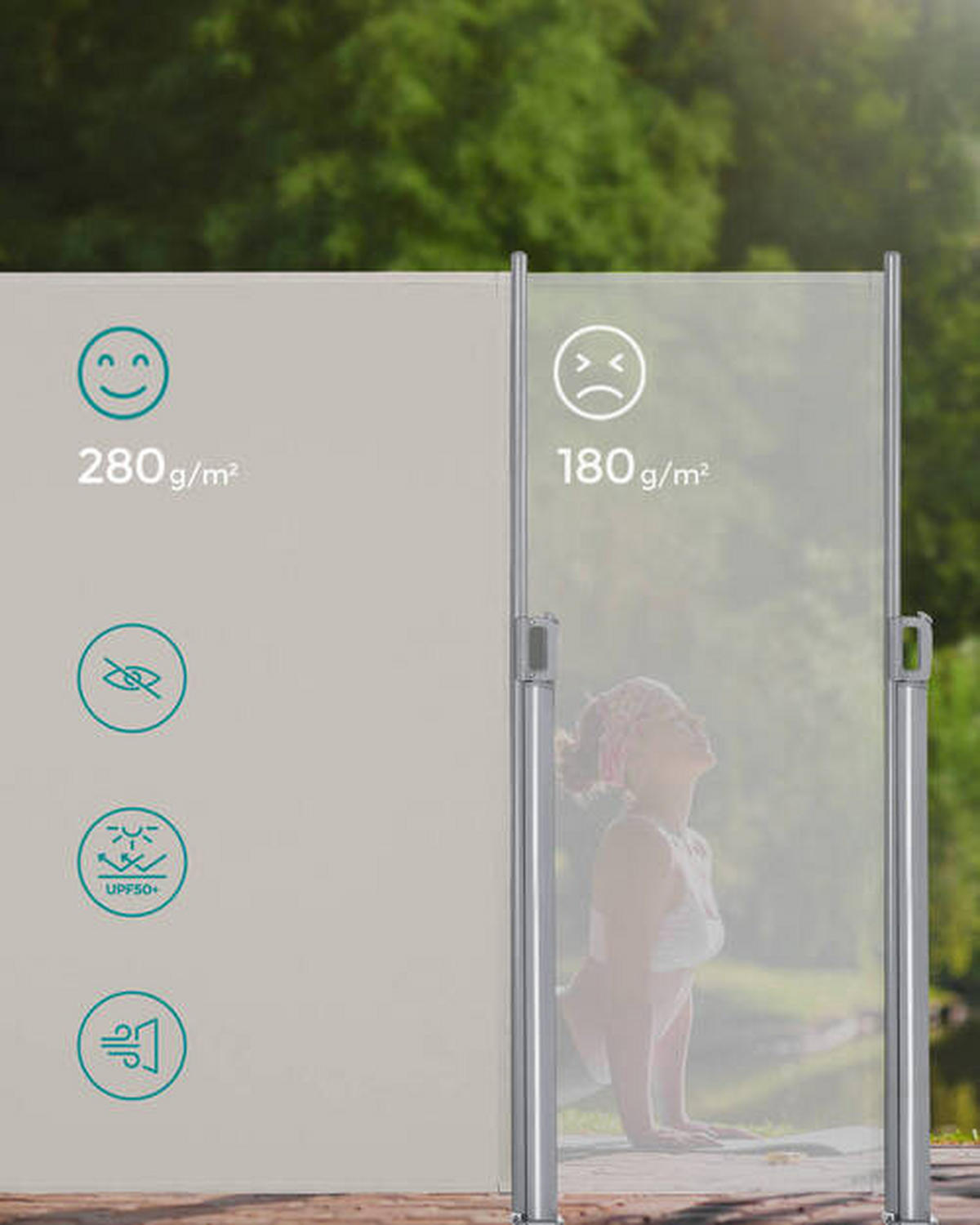 MARKISE - Beige/Grau, Basics, Textil/Metall (400/200cm) - Modante