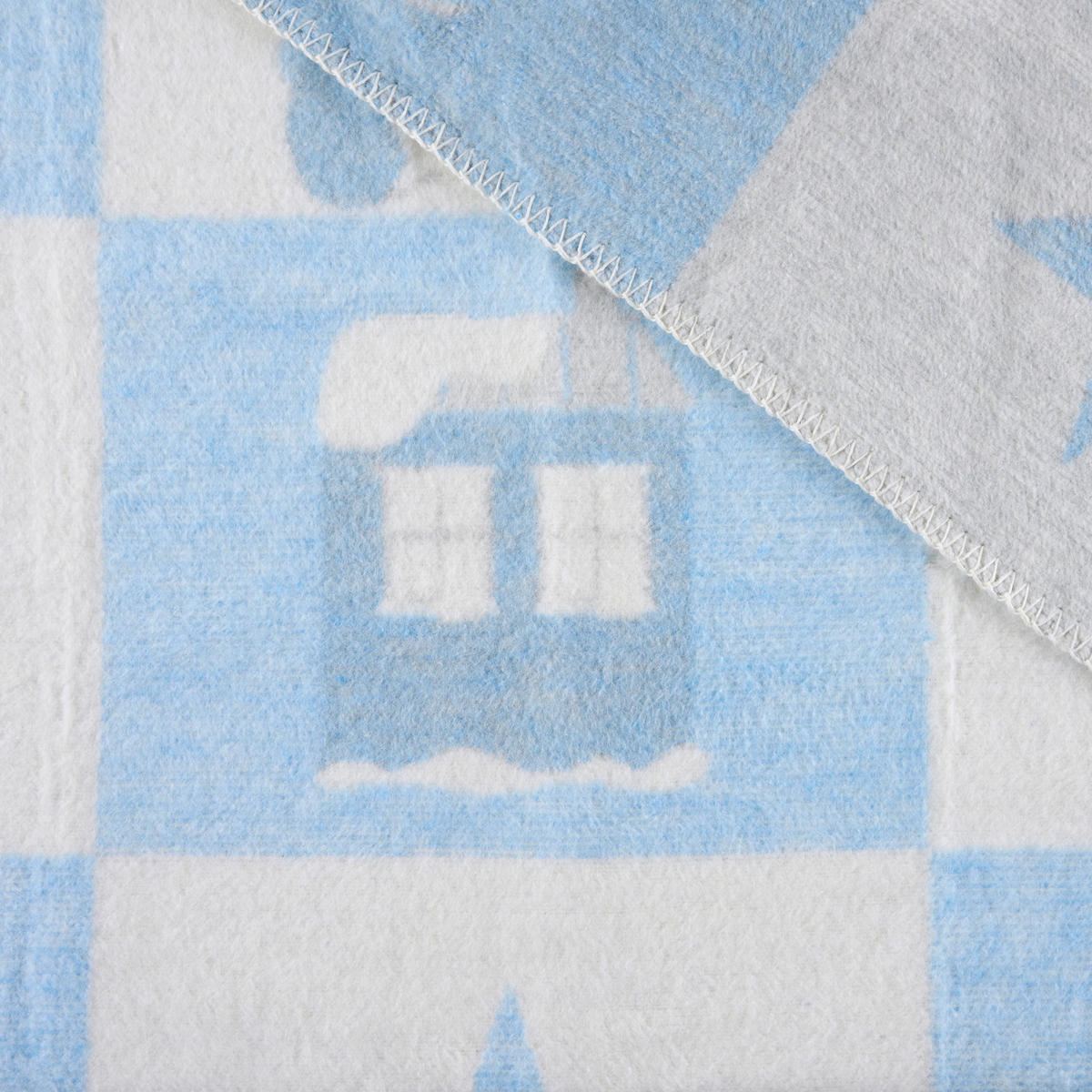 HEBKÁ DEKA - modrá/krémová, Trend, textil (75/100cm) - Patinio