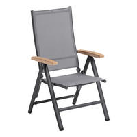 GARTENKLAPPSESSEL Teakholz Aluminium Anthrazit  - Anthrazit/Teakfarben, Basics, Holz/Textil (62/109/70cm) - Kettler