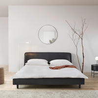 POLSTERBETT 180/200 cm  in Schwarz  - Schwarz, Modern, Leder/Holz (180/200cm) - Livetastic