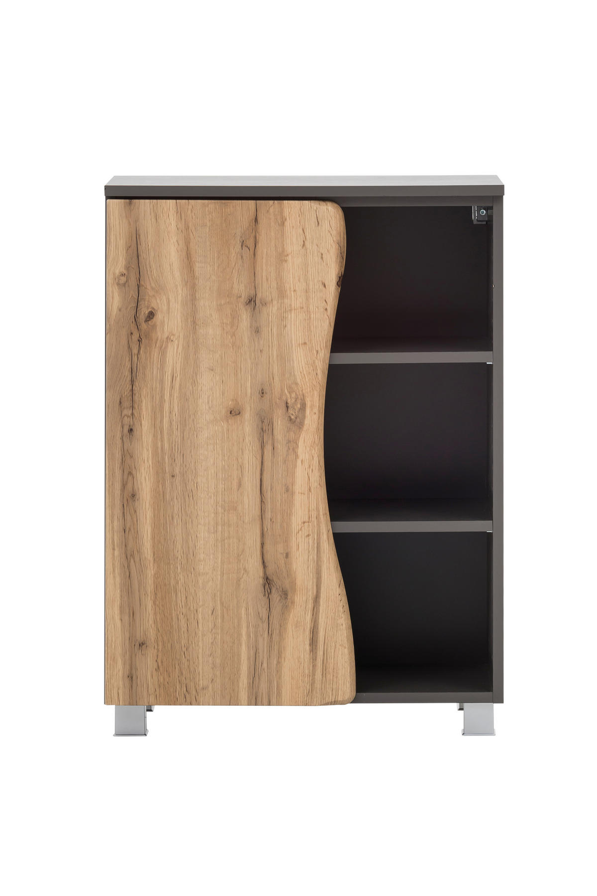 UNTERSCHRANK 60/79/35 cm   - Silberfarben/Eiche Wotan, Natur, Holzwerkstoff/Kunststoff (60/79/35cm) - Xora