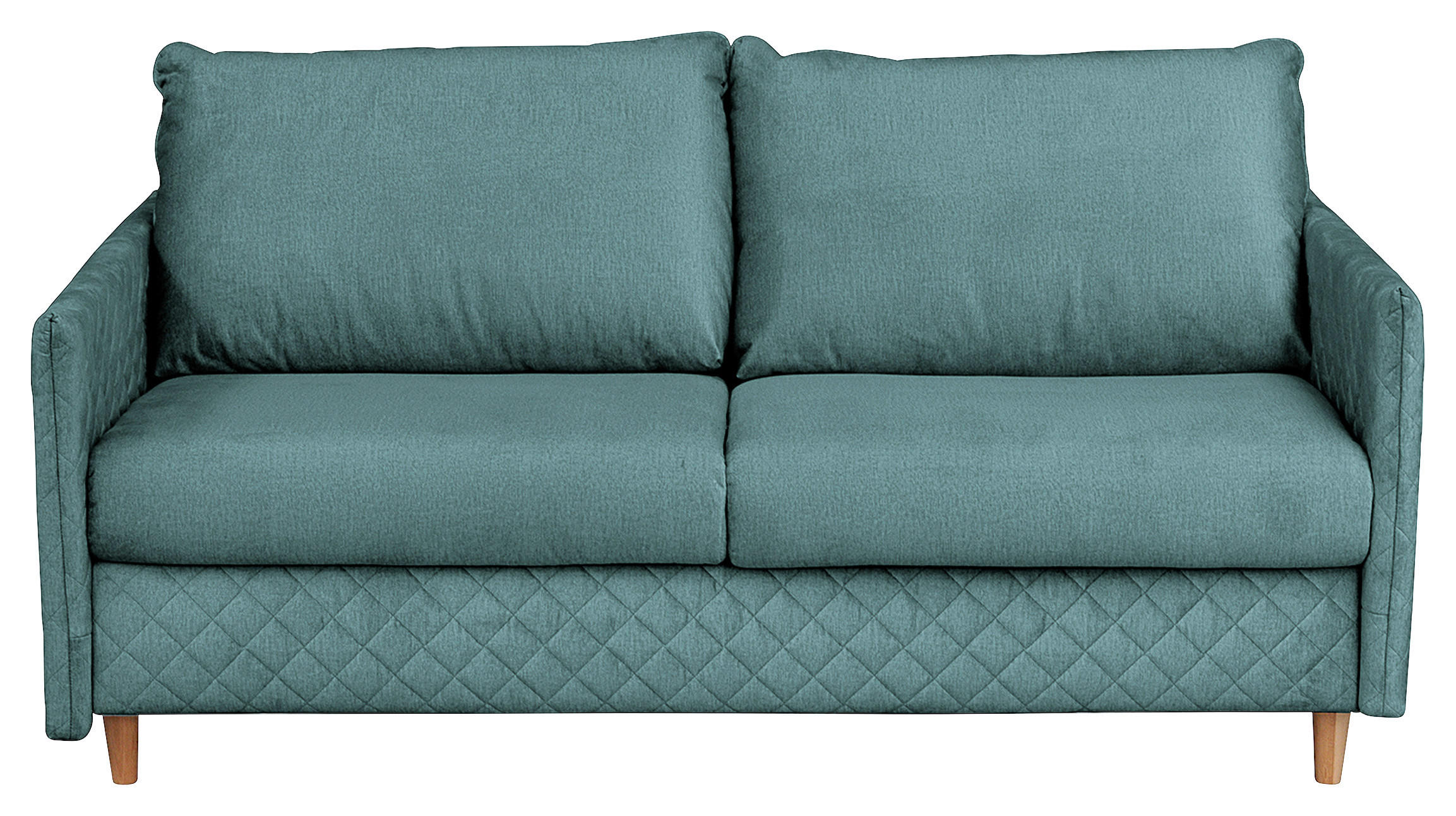 SCHLAFSOFA Samt Graublau  - Graublau/Naturfarben, Design, Holz/Textil (175/95/103cm) - Livetastic