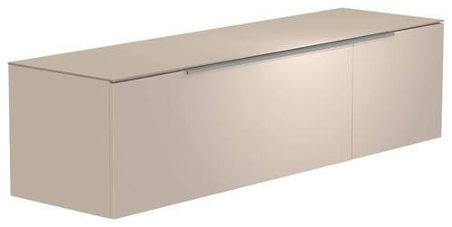 LOWBOARD in 160/41/45 cm - Sandfarben/Alufarben, Design, Glas/Holzwerkstoff (160/41/45cm) - Moderano