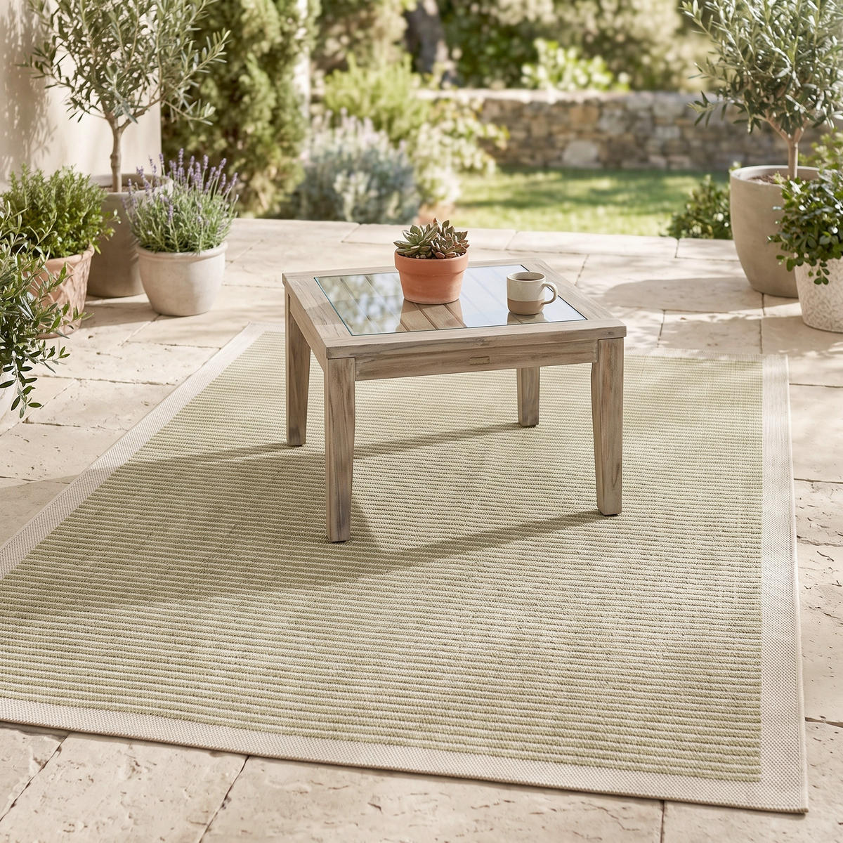 PREPROGA ZA ZUNANJO UPORABO  GIZA     120/170 cm    tkano  zelena  - zelena, Basics, tekstil (120/170cm) - Novel