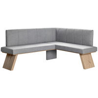ECKBANK 185/150 cm Webstoff Hellgrau   - Eichefarben/Hellgrau, KONVENTIONELL, Textil (185/150cm)