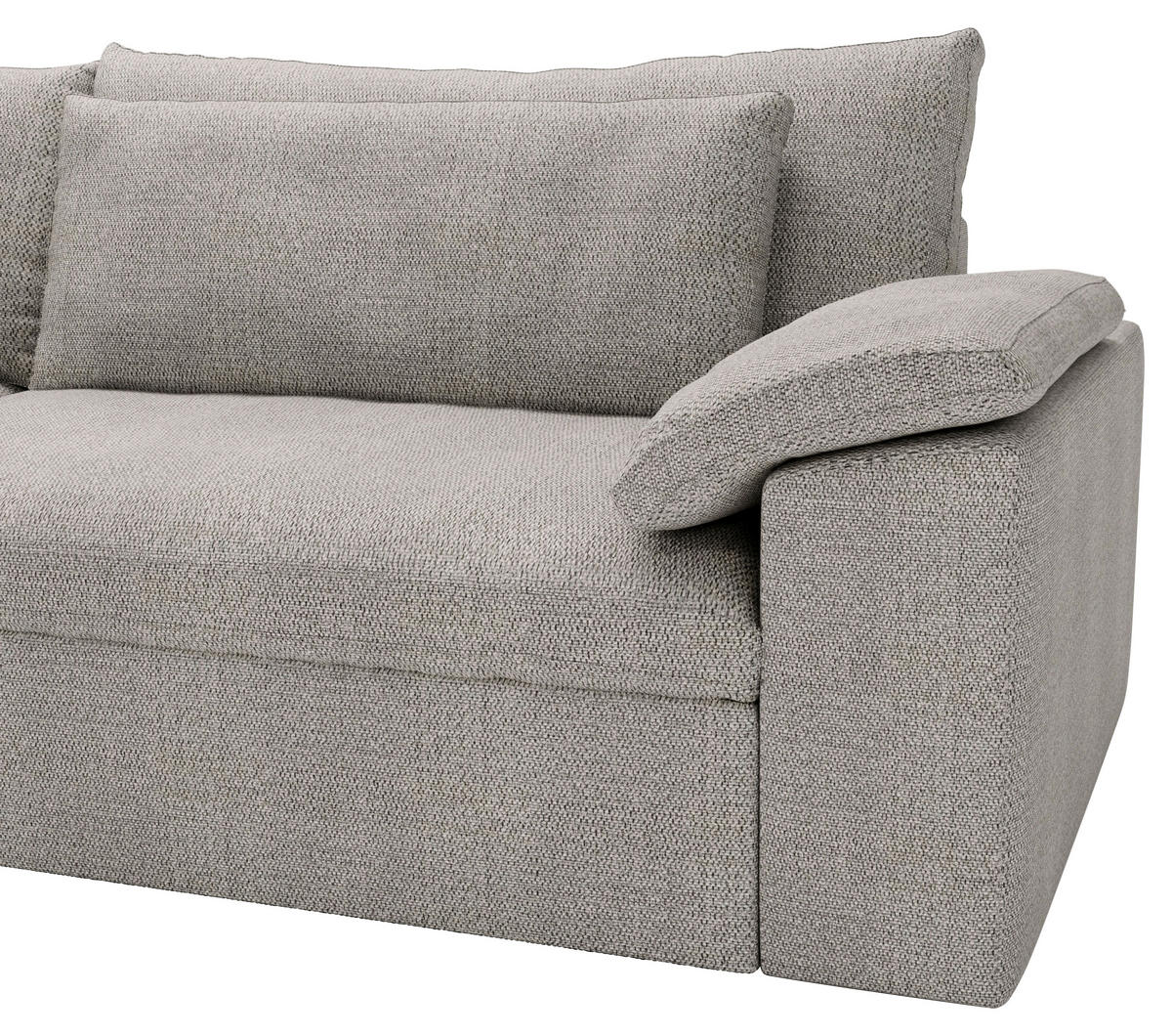 ECKSOFA  in Webstoff Greige  198/306 cm  - Greige/Schwarz, MODERN, Kunststoff/Textil (198/306cm) - Carryhome