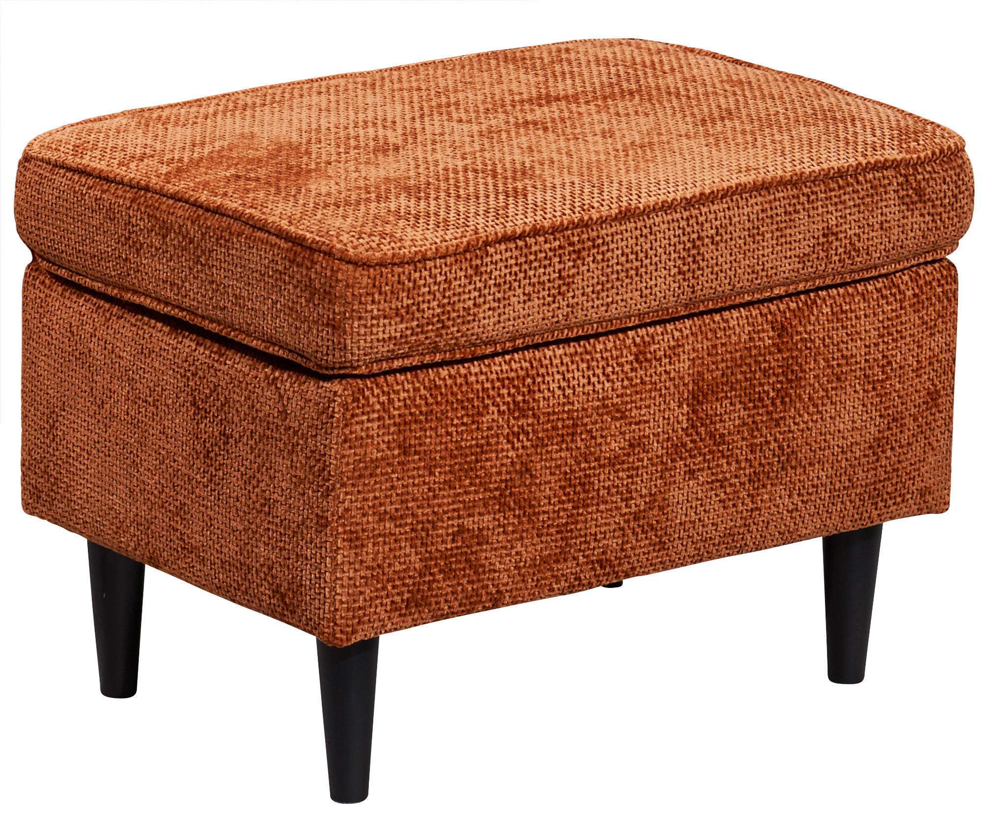 HOCKER Webstoff Terracotta  - Terracotta/Schwarz, KONVENTIONELL, Holz/Textil (63/43/42cm) - MID.YOU