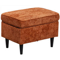 HOCKER in Textil Terracotta  - Terracotta/Schwarz, Konventionell, Holz/Textil (63/43/42cm) - MID.YOU