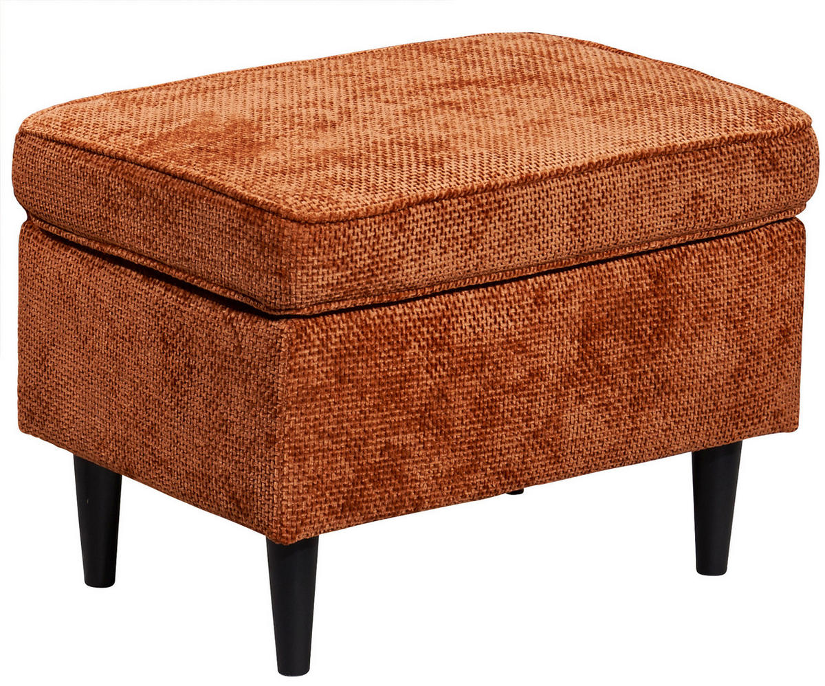 HOCKER in Textil Terracotta  - Terracotta/Schwarz, KONVENTIONELL, Holz/Textil (63/43/42cm) - MID.YOU