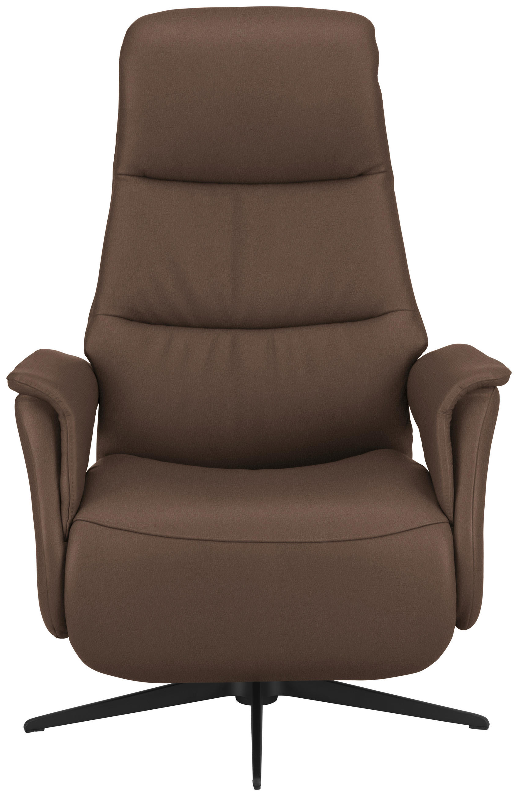 RELAXSESSEL in Leder Braun  - Schwarz/Braun, Design, Leder/Metall (74/105/83cm) - Welnova