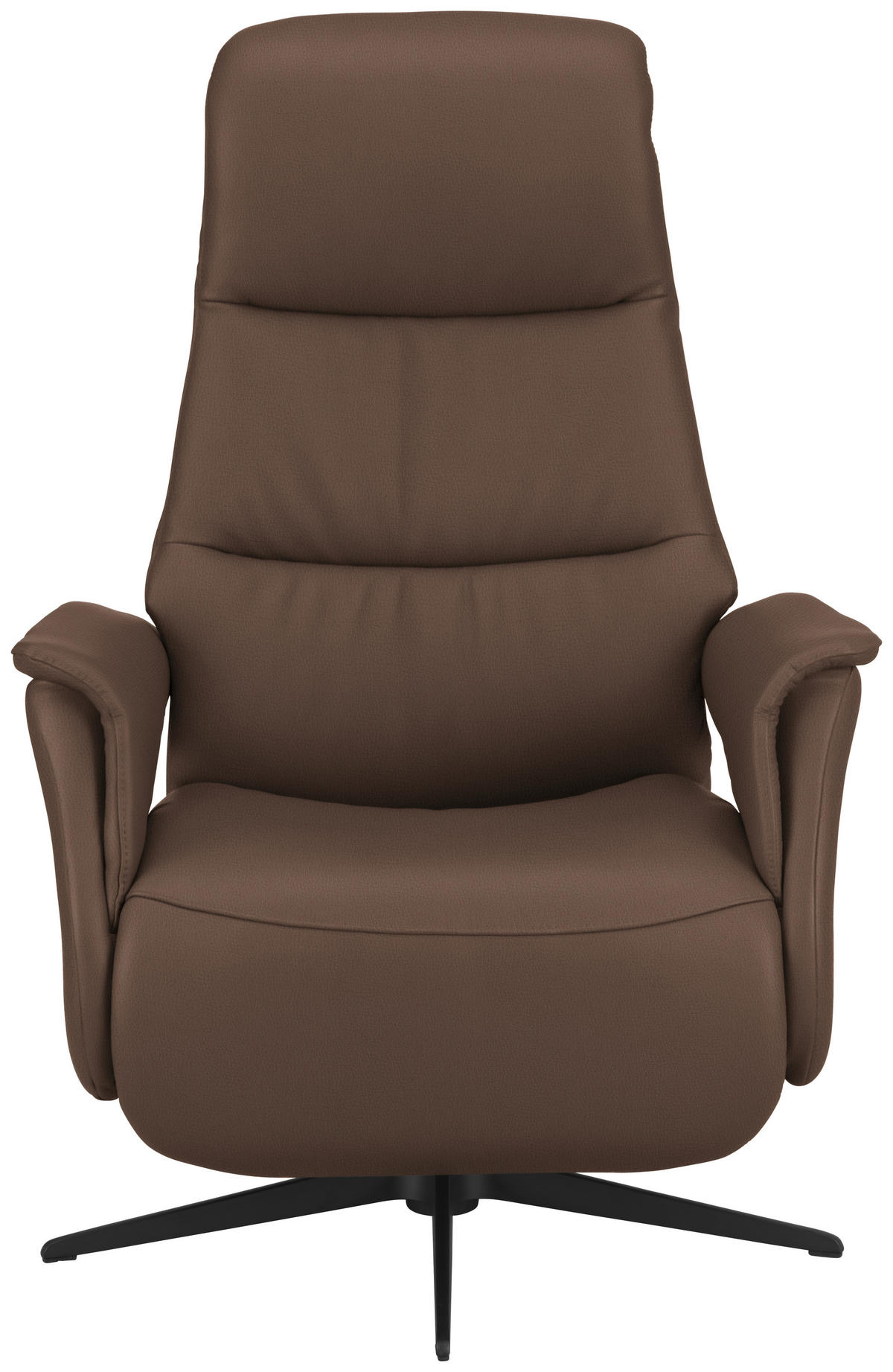 RELAXSESSEL in Leder Braun  - Schwarz/Braun, Design, Leder/Metall (74/105/83cm) - Welnova