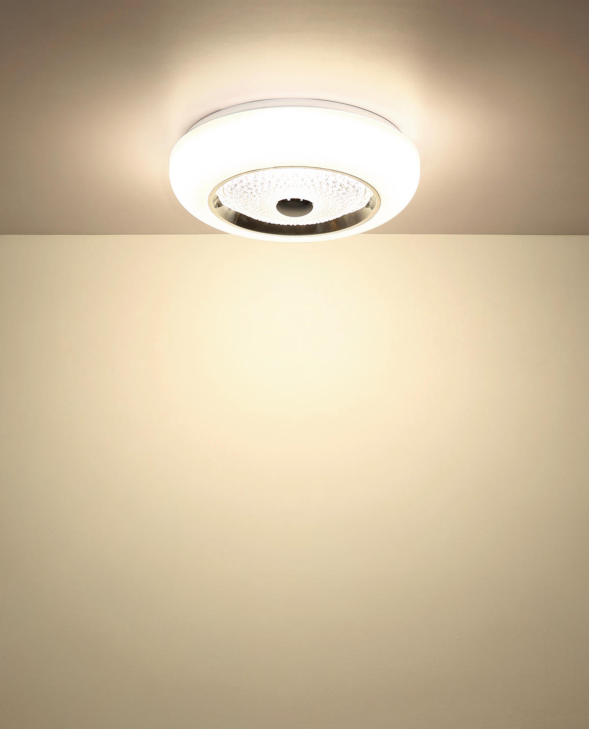 LED-DECKENLEUCHTE 38,5/10 cm   - Klar/Chromfarben, Design, Kunststoff/Metall (38,5/10cm) - Globo