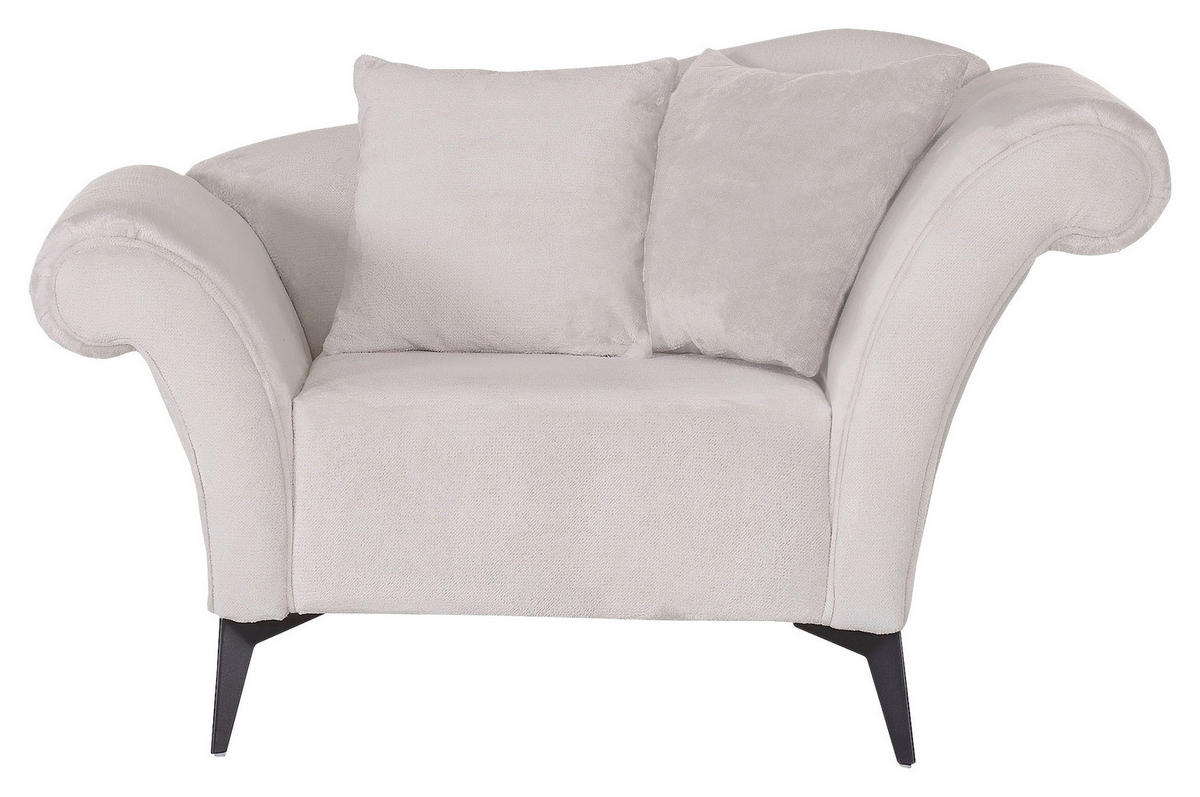 SESSEL Plüsch Weiß    - Schwarz/Weiß, Design, Textil/Metall (138/83/85cm) - Ambia Home