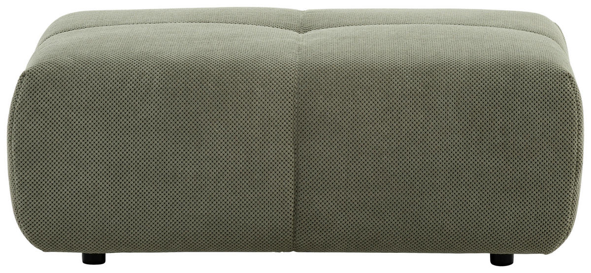 ECKSOFA in Velours Olivgrün  - Schwarz/Olivgrün, Design, Kunststoff/Textil (326/236cm) - Xora