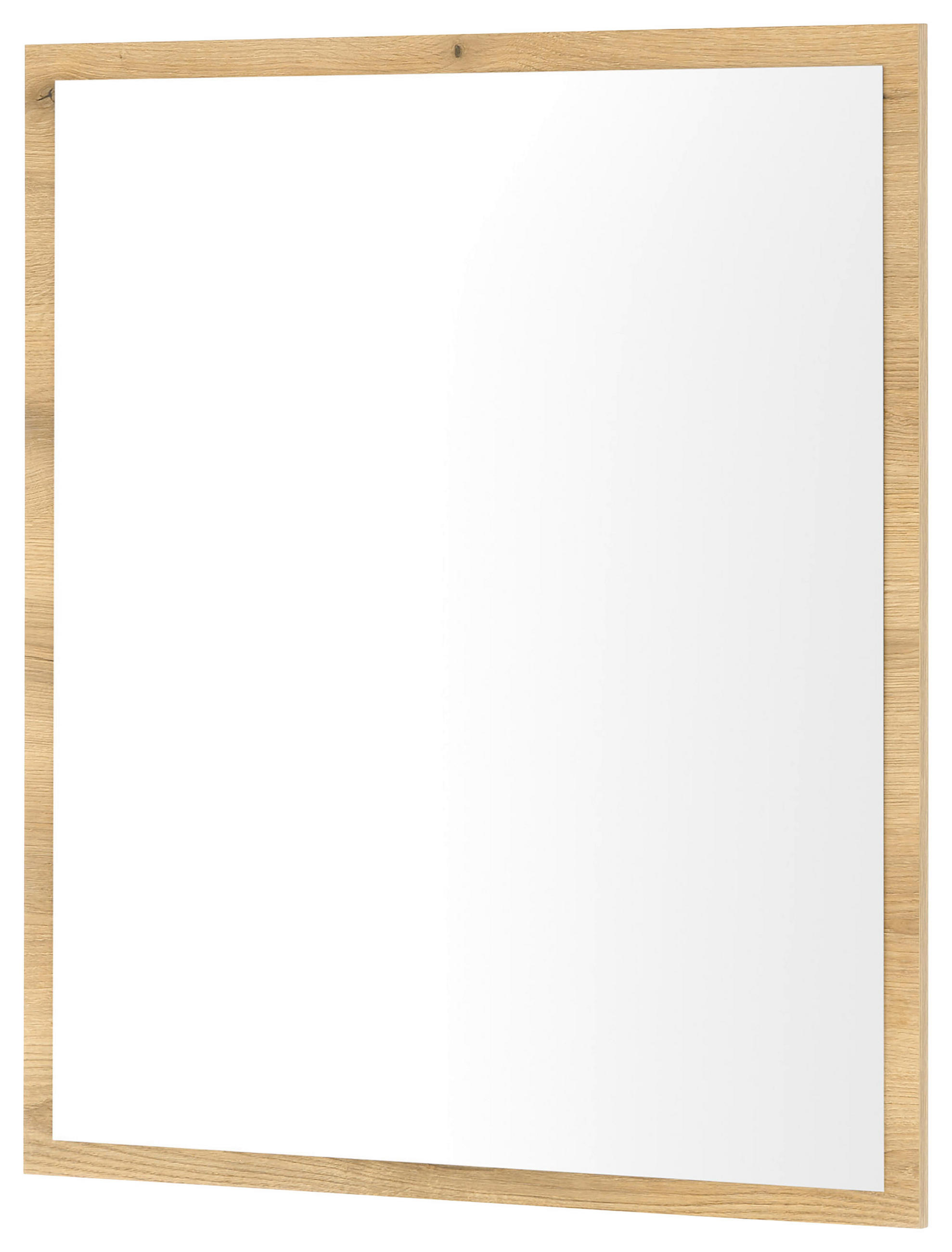 OGLEDALO, 80/90/2 cm steklo, leseni material  - barve hrasta, Design, steklo/leseni material (80/90/2cm) - MID.YOU