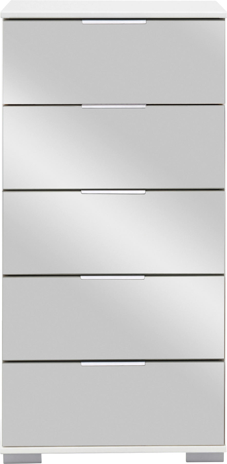 KOMMODE Weiß - Chromfarben/Alufarben, Design, Glas/Kunststoff (49/102/41cm) - Livetastic