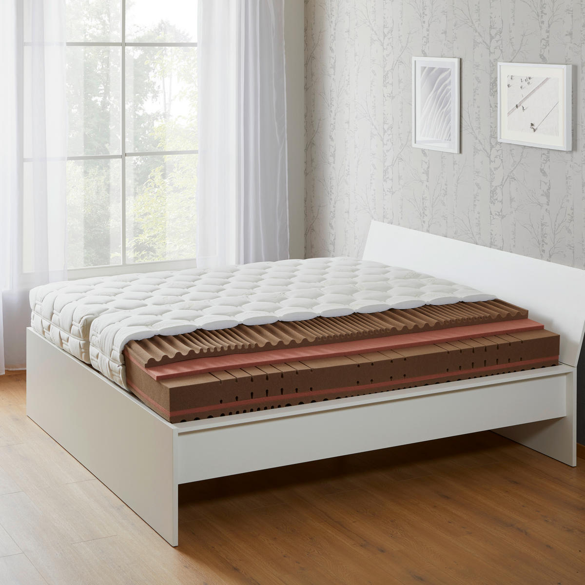 MATRATZE 160/200 cm Höhe ca. 25 cm 7 -Zonen - Weiß, KONVENTIONELL, Textil (160/200cm) - Ele