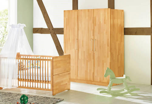 BABYKLEIDERSCHRANK Pinolino Natura Buchefarben  - Buchefarben, Natur, Holz/Metall (141/182/63cm) - Pinolino
