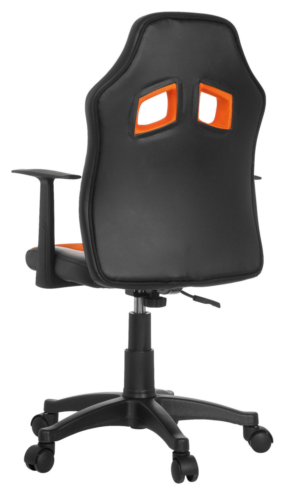 OTOČNÁ ŽIDLE PRO MLÁDEŽ, oranžová, černá - oranžová/černá, Basics, plast (54/90-100/48cm) - MID.YOU