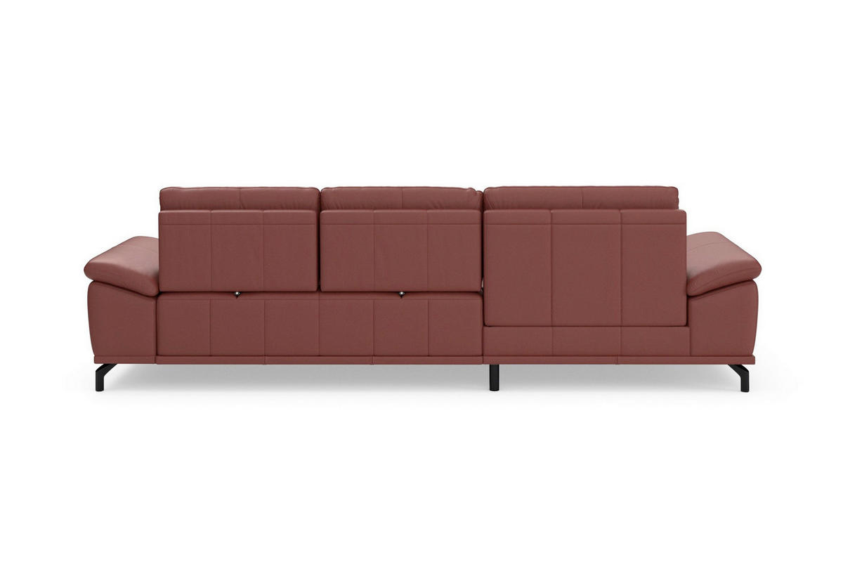ROHOVÁ SEDAČKA, kůže, červenohnědá - černá/červenohnědá, Basics, kov/kůže (176/301cm) - Sit & More