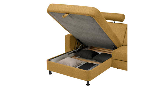 ECKSOFA in Webstoff Honig 165/257 cm - Schwarz/Honig, Design, Kunststoff/Textil (165/257cm) - Xora