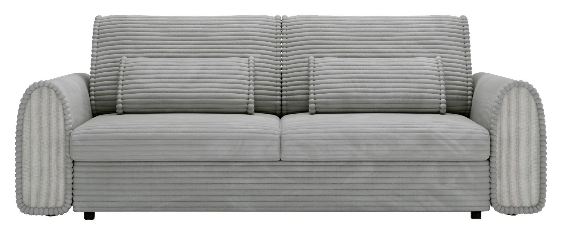 SCHLAFSOFA  in Cord, Feincord Hellgrau  - Hellgrau/Schwarz, KONVENTIONELL, Kunststoff/Textil (243/83/113cm) - Carryhome