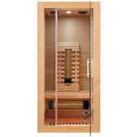 INFRAROTKABINE für 1 Personen  - Naturfarben, Basics, Glas/Holz (90/190/90cm) - Sanotechnik