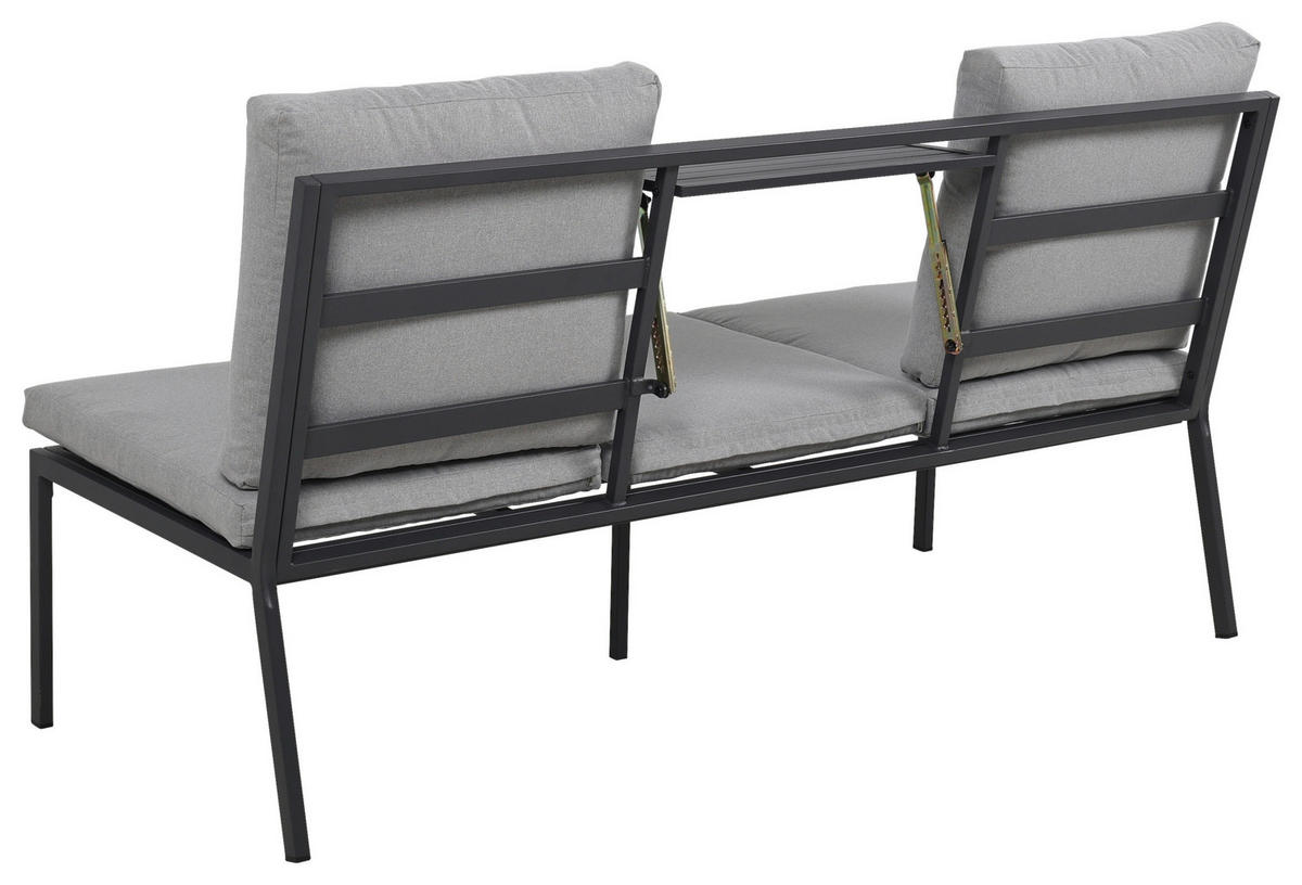 GARTENSET Webstoff Eisen  - Grau, Design, Textil/Metall (165/77/84cm) - Ambia Garden