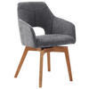 ARMLEHNSTUHL  in Mikrofaser  - Wildeiche/Grau, Design, Holz/Textil (57/84/57cm) - Voleo