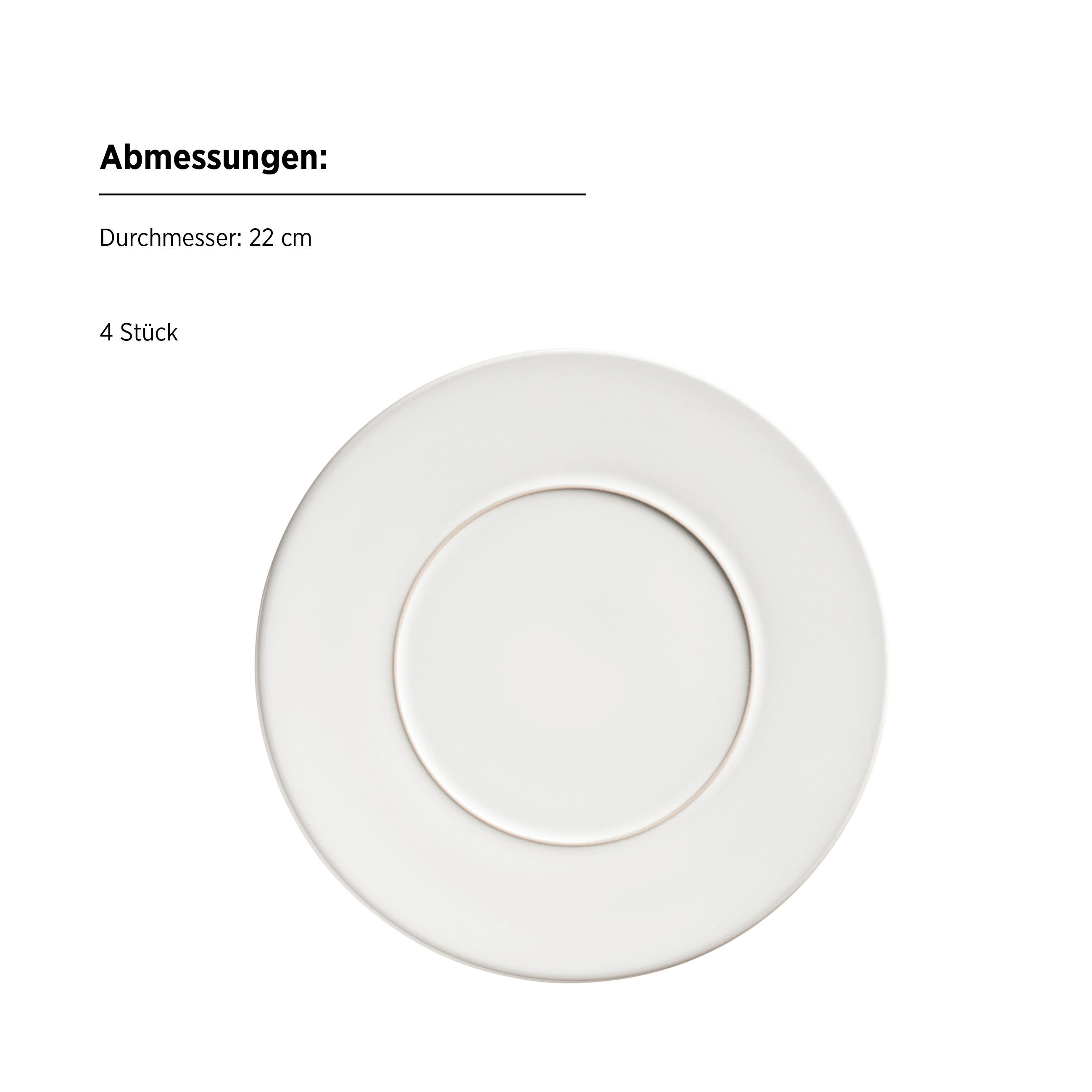 TELLERSET Unico 4-teilig  - Weiß, Basics, Keramik - Mäser