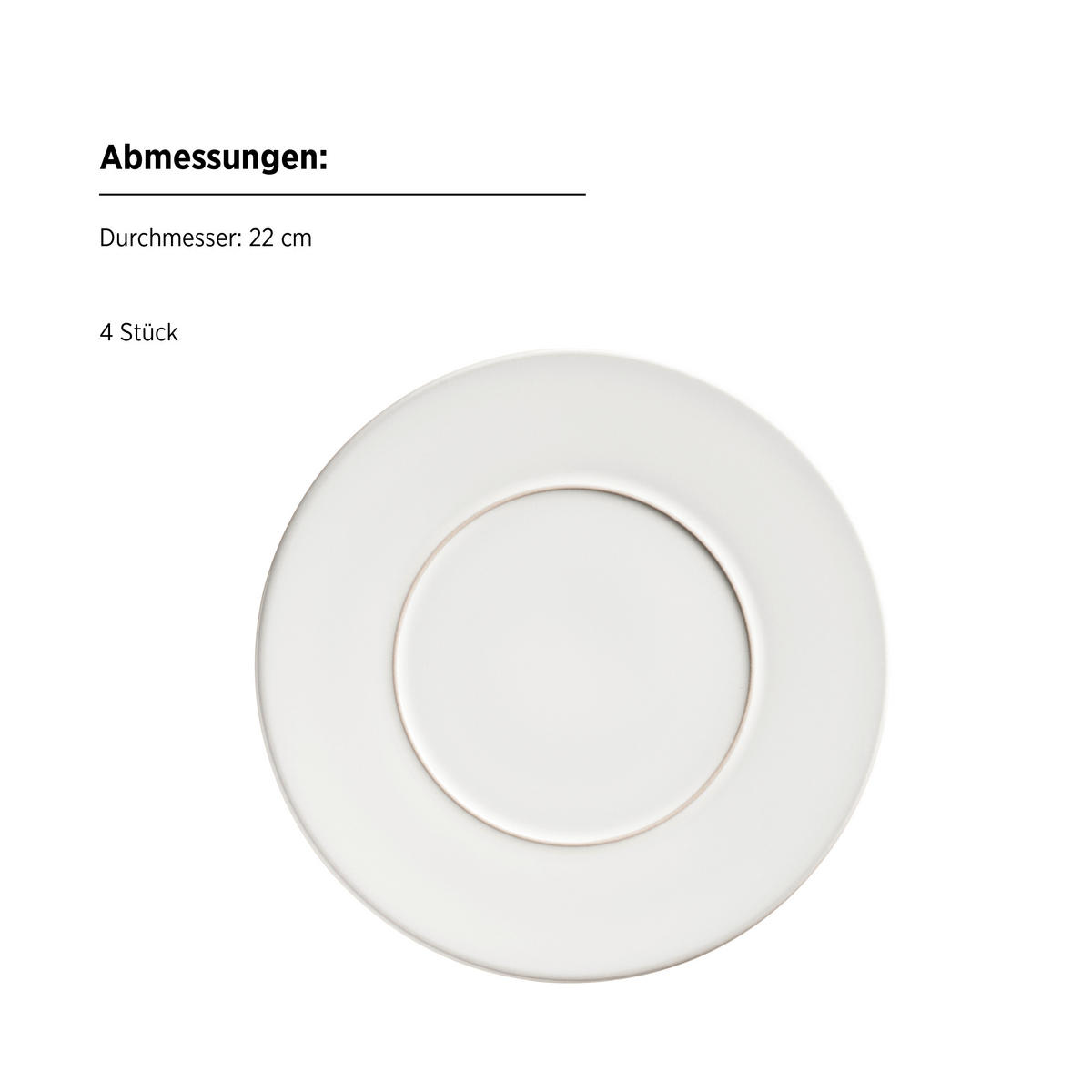 TELLERSET Unico 4-teilig  - Weiß, Basics, Keramik - Mäser