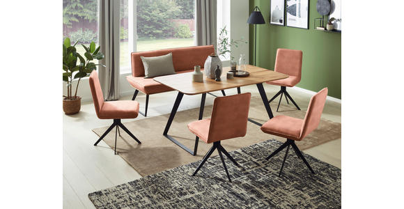 SITZBANK 180/87/64 cm in Schwarz, Eichefarben, Rotbraun - Rotbraun/Eichefarben, Design, Holz/Textil (180/87/64cm) - Voleo