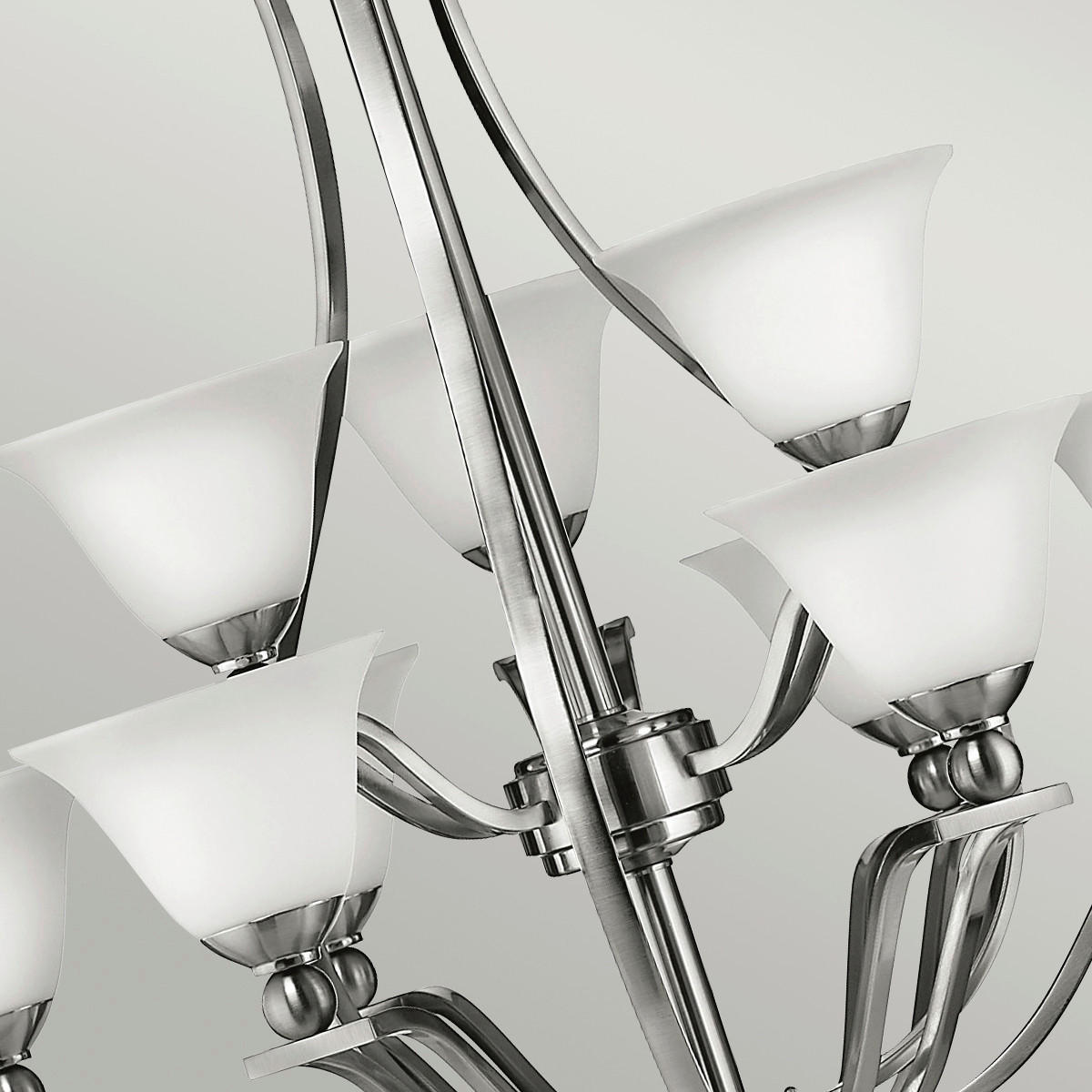 KRONLEUCHTER 88.9/107.5 cm    - Nickelfarben, Basics, Glas/Metall (88.9/107.5cm) - Elstead Lighting