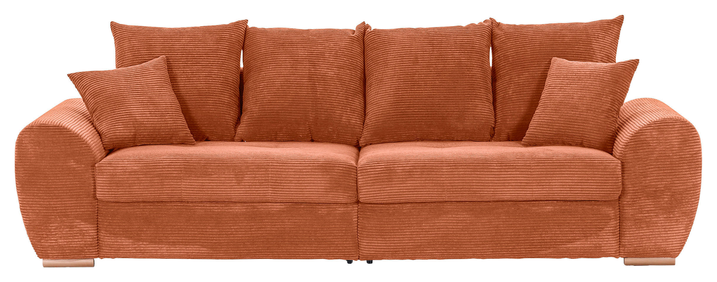 BIGSOFA Cord Rostfarben  - Eichefarben/Rostfarben, KONVENTIONELL, Holz/Textil (270/72/109cm) - Carryhome