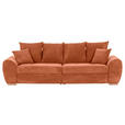 BIGSOFA in Cord Rostfarben  - Eichefarben/Rostfarben, KONVENTIONELL, Holz/Textil (270/72/109cm) - Carryhome