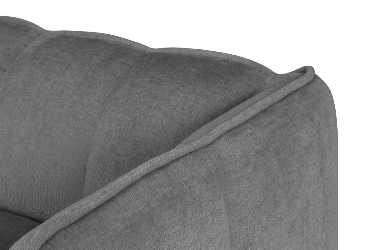 ECKSOFA LIVOLI in Chenille Hellgrau  230/218 cm  - Hellgrau/Schwarz, Design, Textil (230/218cm) - MID.YOU