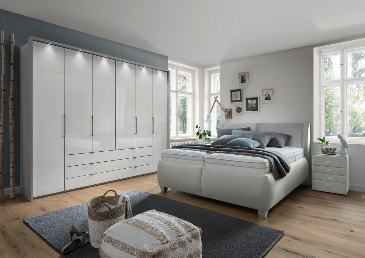 POLSTERBETT Matratze, Lattenrost, Bettkasten Hellgrau 160/200 cm  - Silberfarben/Hellgrau, Design, Holzwerkstoff/Kunststoff (160/200cm) - Beldomo - Sleep
