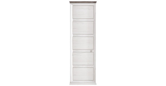 GARDEROBENSCHRANK 64,2/196,5/38,5 cm  - Weiß/Grau, LIFESTYLE, Holzwerkstoff/Metall (64,2/196,5/38,5cm) - Hom`in