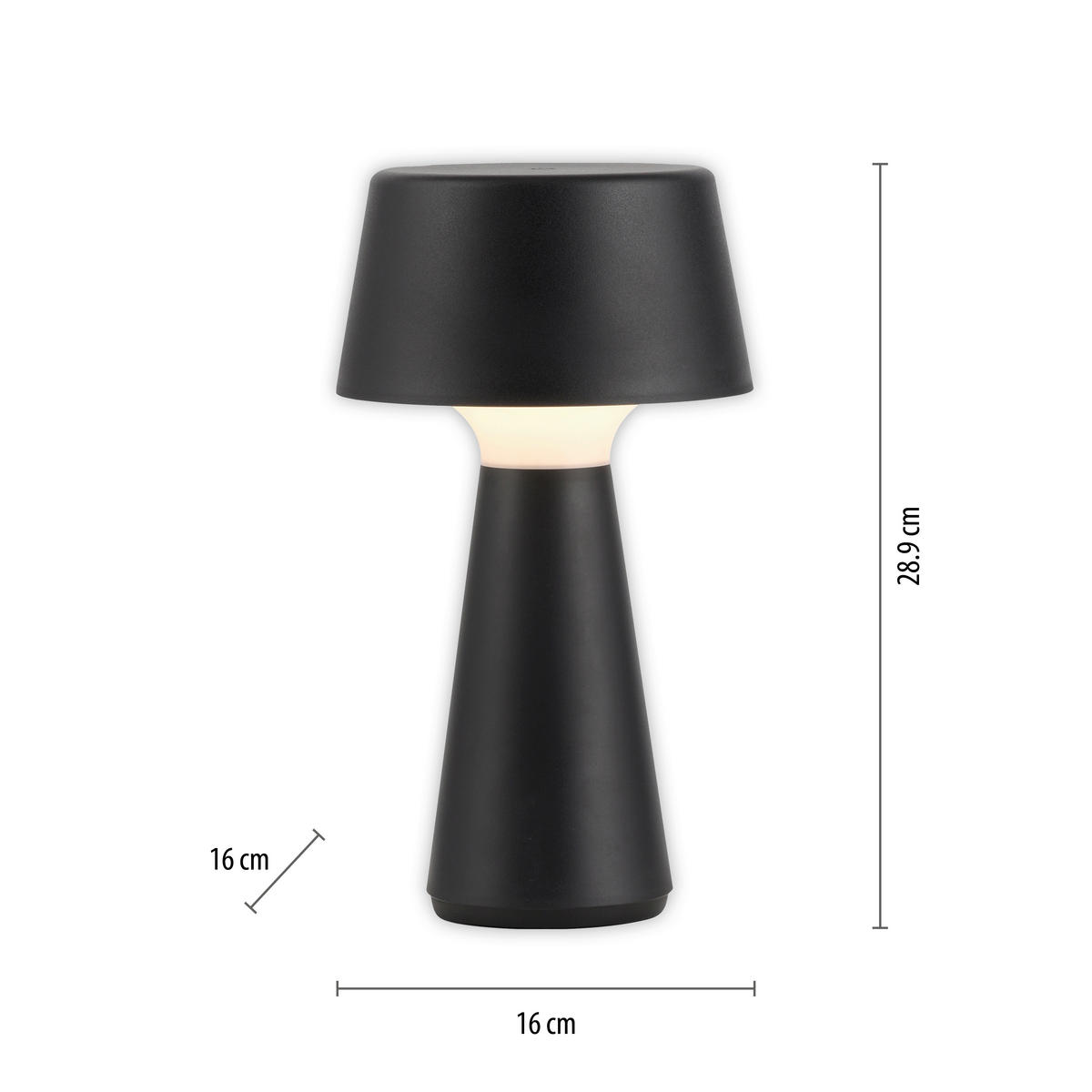 NAMIZNA SVETILKA ZA POLNJENJE     16/16/28,9 cm          - črna, Trend, umetna masa (16/16/28,9cm)