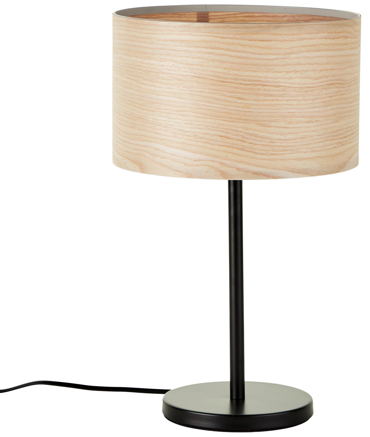TISCHLEUCHTE 25/42 cm   - Hellbraun/Schwarz, Basics, Holz/Metall (25/42cm) - Brilliant
