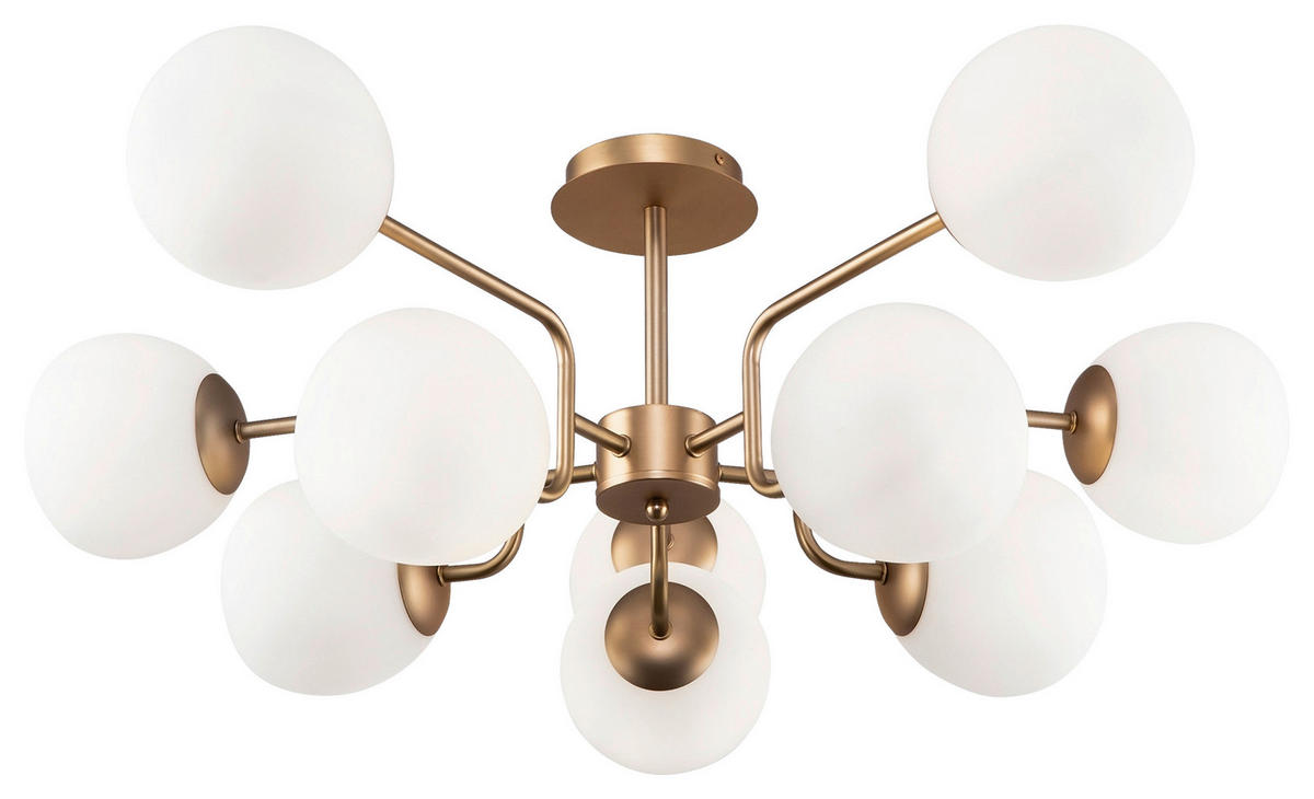 KRONLEUCHTER  90,7/34/90,7 cm   - Messingfarben, Trend, Glas/Metall (90,7/34/90,7cm) - MAYTONI