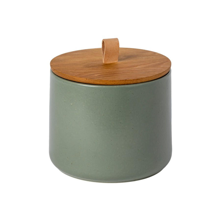 VORRATSDOSE PACIFICA 3,2 L - Hellbraun/Salbeigrün, Basics, Keramik/Holz (20/17cm) - Costa Nova