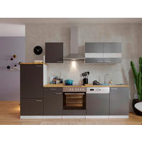 KÜCHENLEERBLOCK 280/200/60 cm   in Grau, Weiß  - Edelstahlfarben/Nussbaumfarben, Basics, Holzwerkstoff/Metall (280/200/60cm) - Respekta