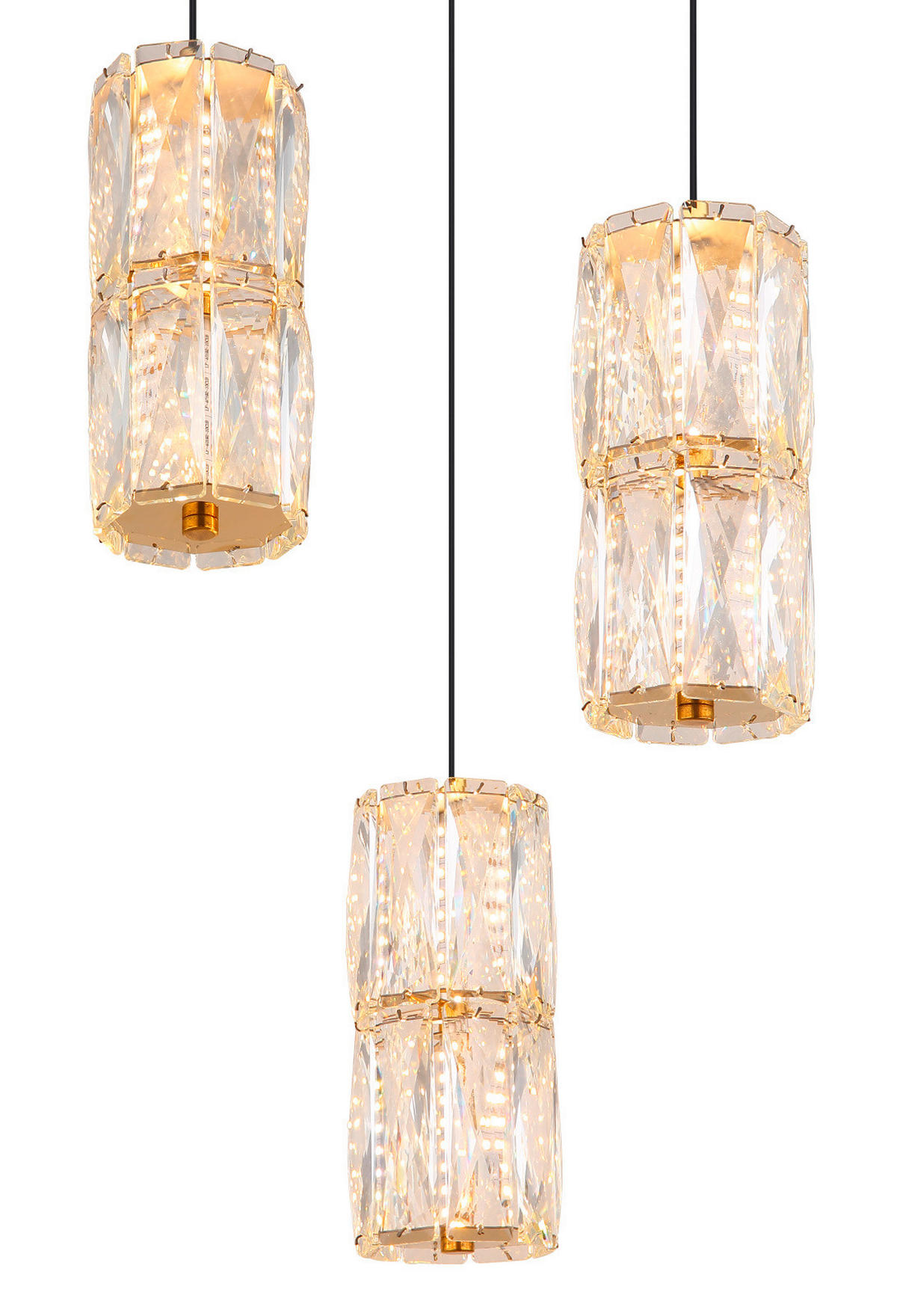 LED FÜGGŐLÁMPA 36/150 cm  - fekete/arany, Konventionell, műanyag/Üveg (36/150cm)