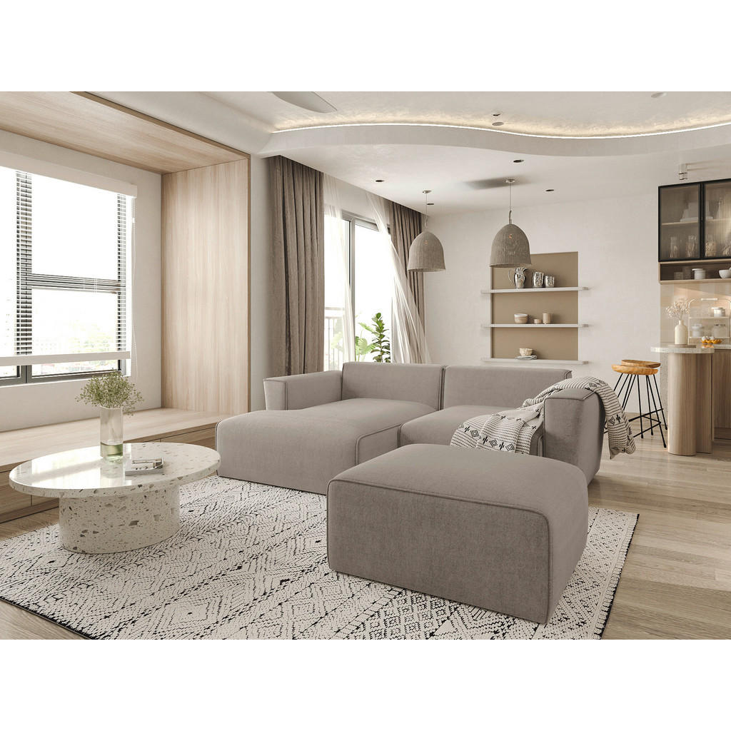 Thumbnail - P & B Ecksofa, Taupe, Textil, 2-Sitzer, Ottomane links, L-Form, 234x161 cm, Wohnzimmer, Sofas & Couches, Wohnlandschafte...