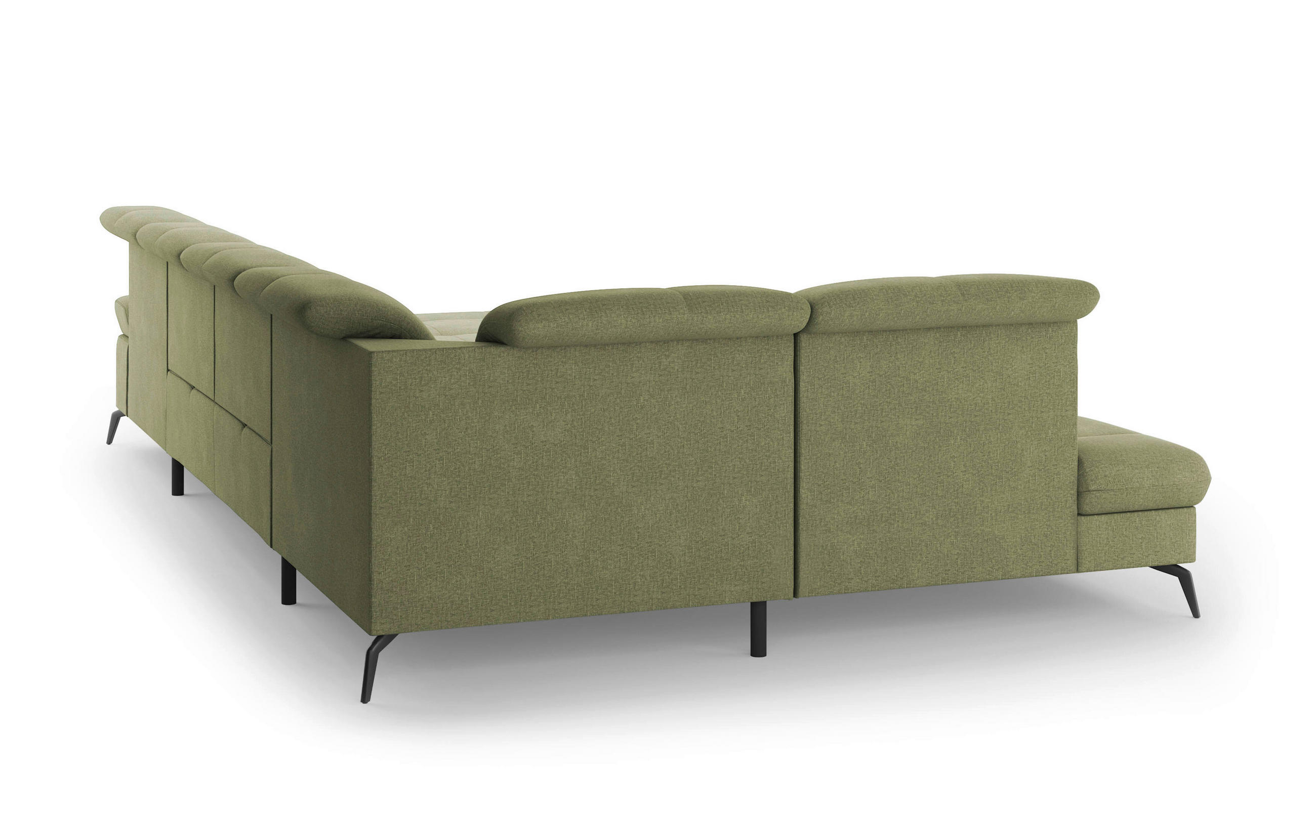 Thumbnail - Sit & More Wohnlandschaft, Hellgrün, Textil, 6,5-Sitzer, Ottomane links, U-Form, 357x231 cm, DGM-Klimapakt, Made in Euro...